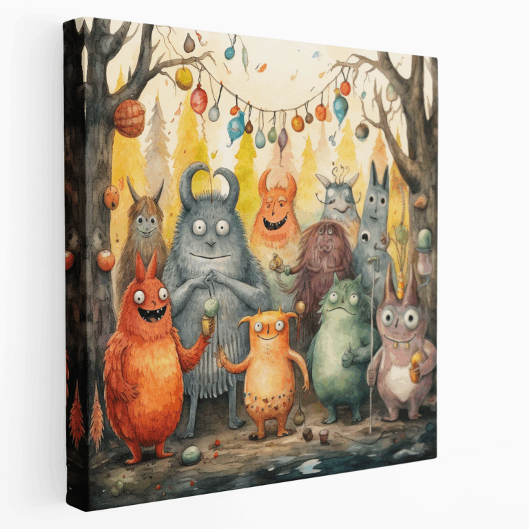Spooky Monster Mash Canvas Painting