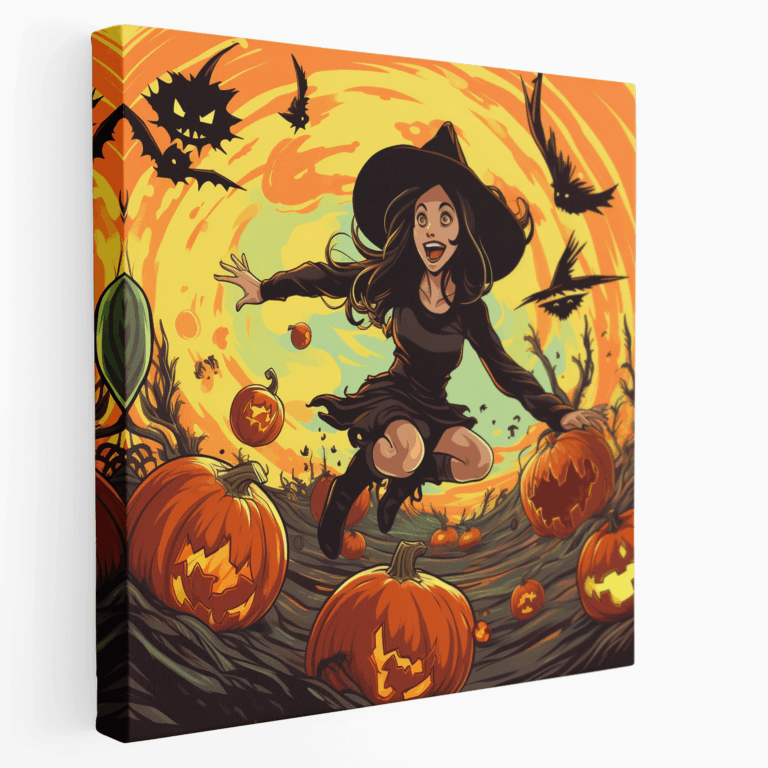 Crash Landing Witch Canvas Painting