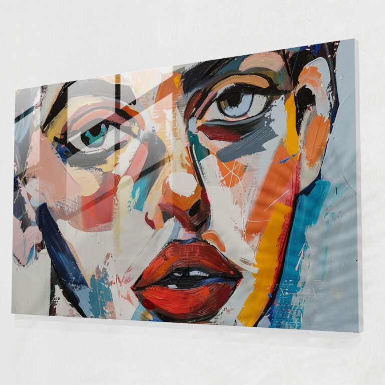 Abstract Portrait Glass Print In Henri Matisse Style - Henri Matisse, Home Decoration, Henri Matisse, Glass Art