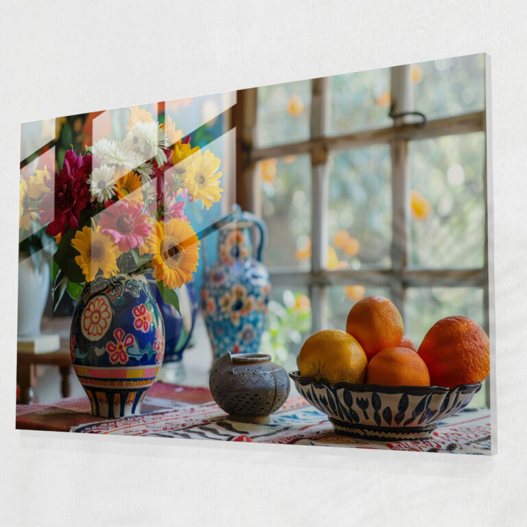 Rich Colors Still Life Glass Print In Henri Matisse Style - Henri Matisse, Henri Matisse, Home Decoration, Modern Art