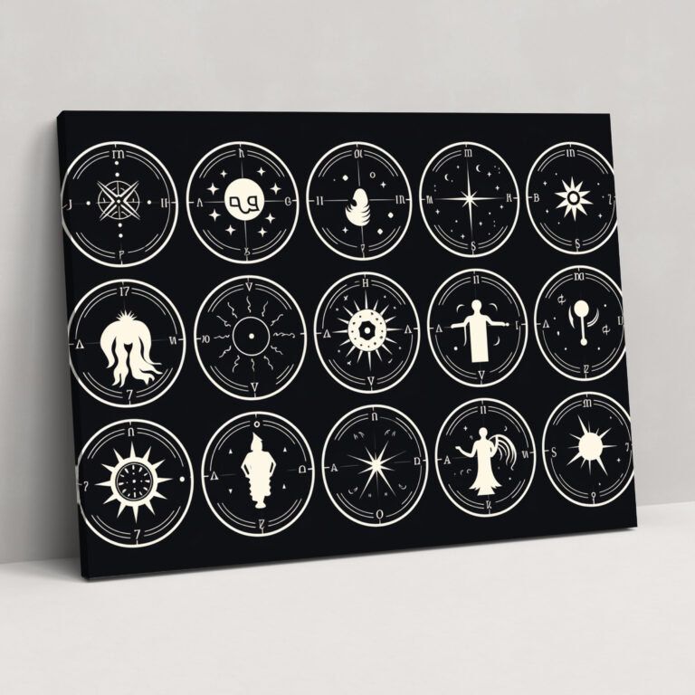 Horoscope Wall Decoration - Horoscope, Black And White Artwork, Home Decoration, Wall Art