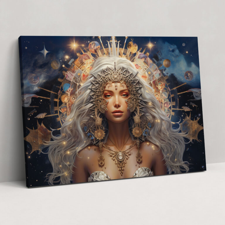 Zodiac Goddess Canvas Print - Horoscope, Contemporary Portrait, Zodiac Goddess, Canvas Print