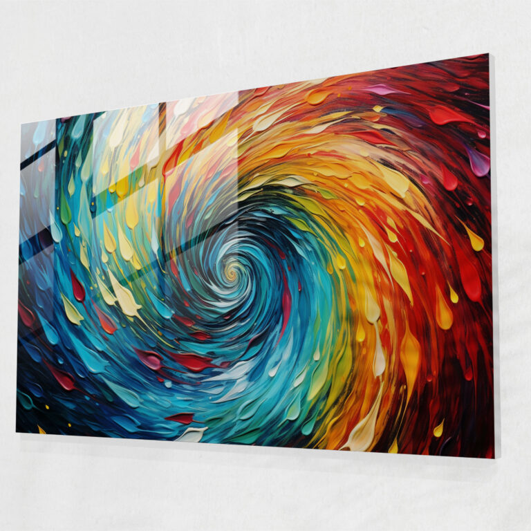 Hypnosis Glass Print - Hypnosis, Glass Art, Abstract Painting, Swirling Colors