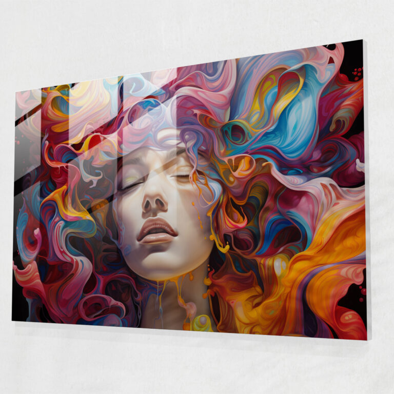 Hypnosis Glass Print - Kaleidoscope Symphony - Hypnosis, Modern Art, Glass Art, Hypnosis
