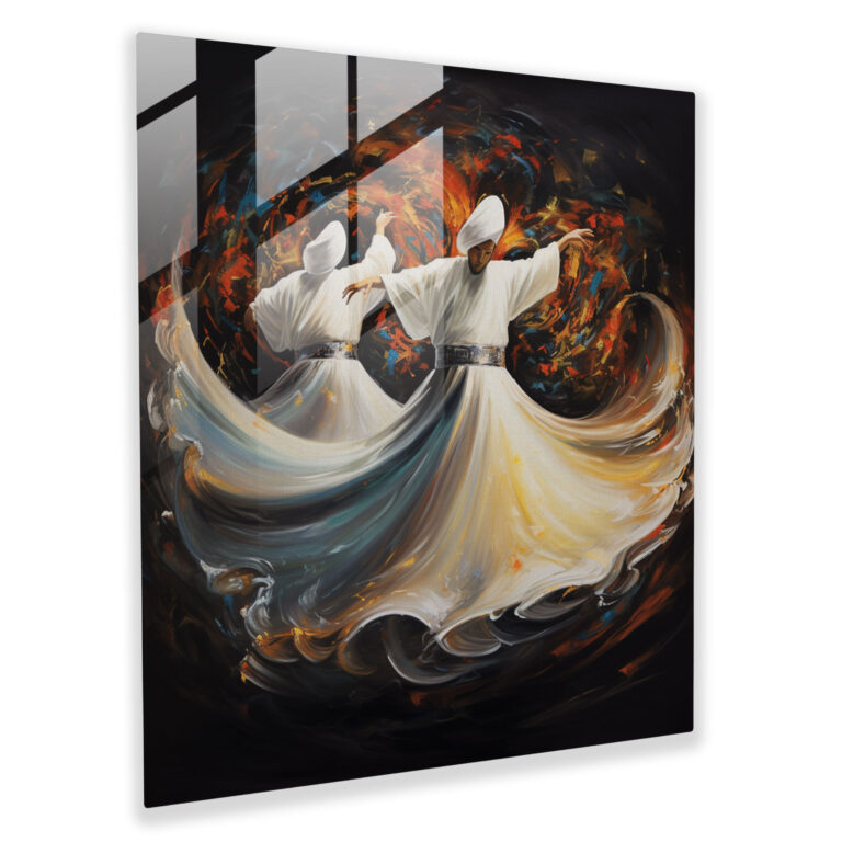 Holy Quran Glass Print - Dynamic Whirling Dervishes - Holy Quran, Holy Quran, Home Decoration, Spiritual Devotion