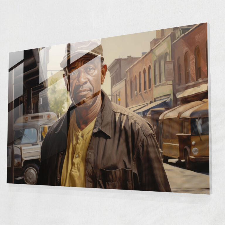 Harlem Glass Wall Art - Realistic Portrait Glass Print - Harlem, Strength, Wall Decoration, Harlem Resident