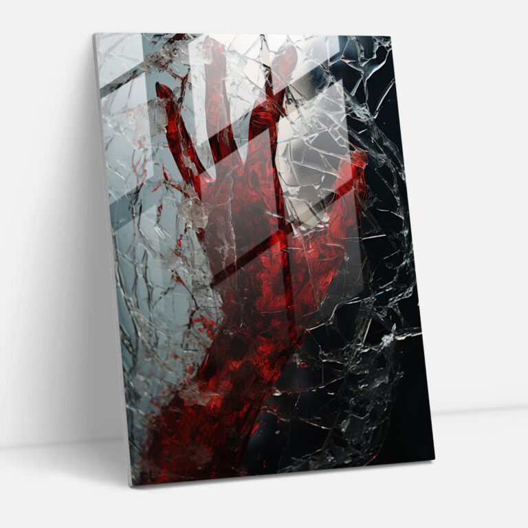 Horror Glass Print: Cracked Glass - Horror, Home Decoration, Glass Print, Glass Wall Art