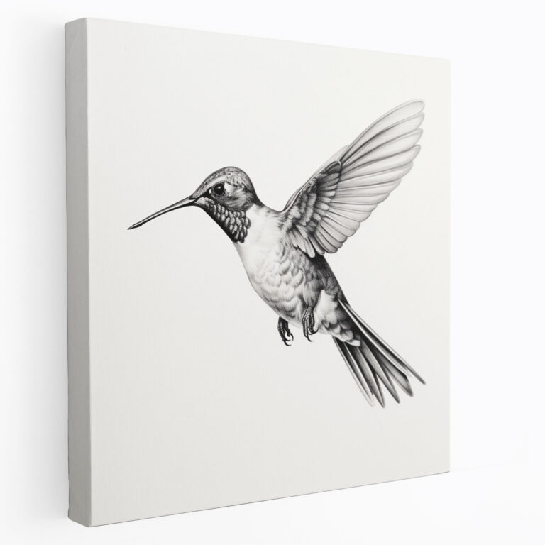 Minimalist Hummingbird Wall Art - Hummingbird, Home Decoration, Canvas Wall Art, Clean Lines