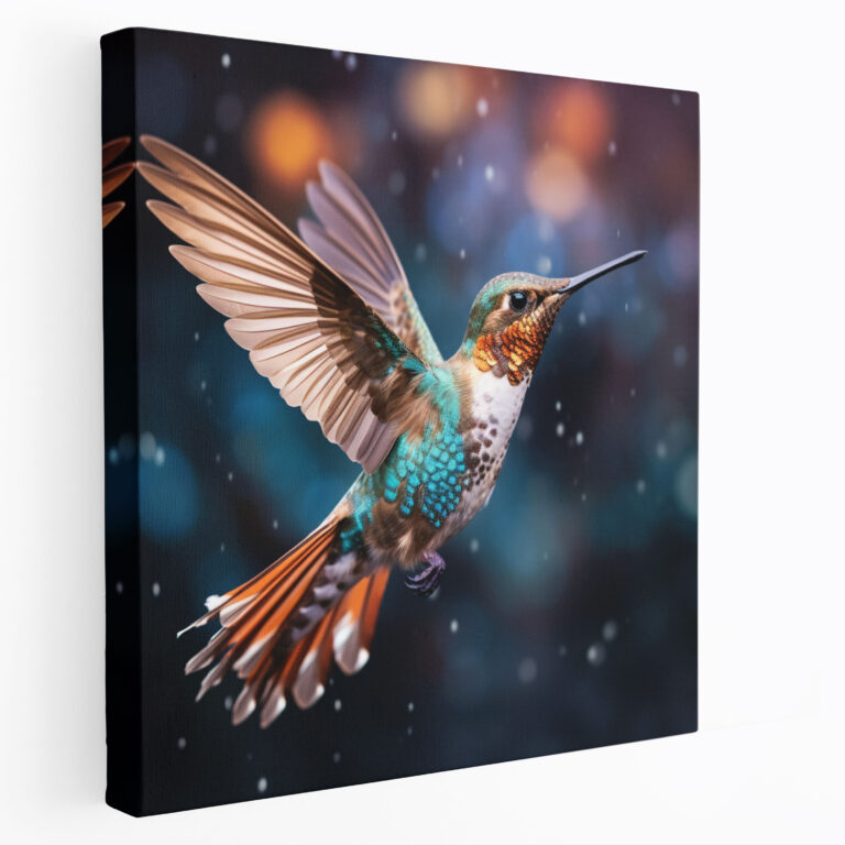 Hummingbird Close-Up Canvas Print - Hummingbird, Graceful Posture, Wall Decoration, Hummingbird