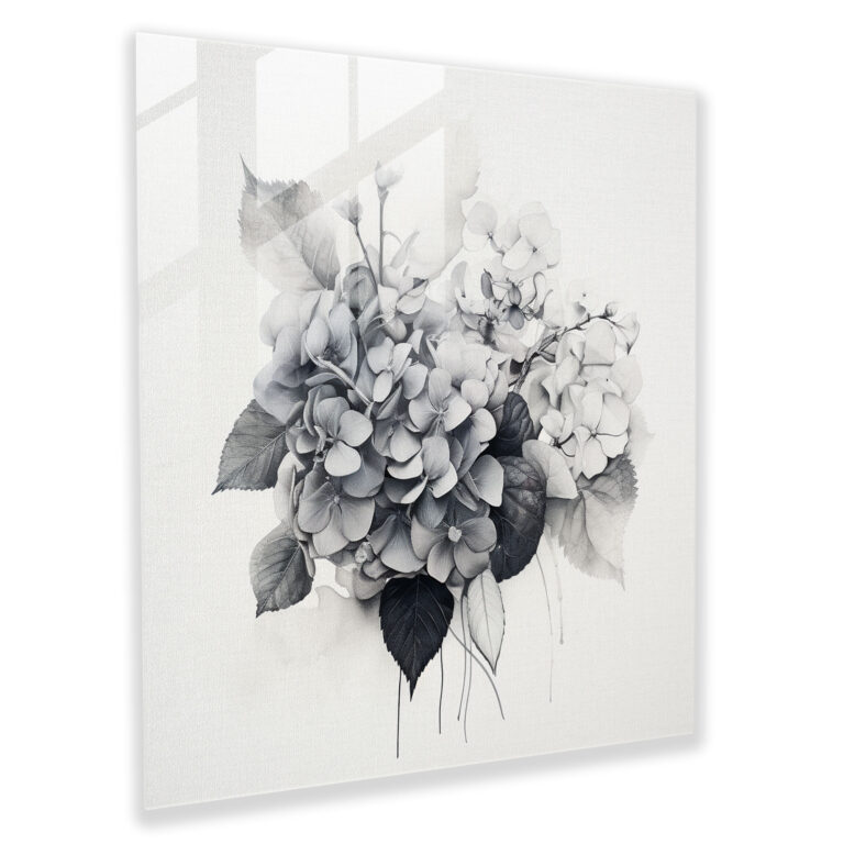 Hydrangea Mixed Media Glass Print - Hydrangea, Photography, Glass Wall Art, Glass Art