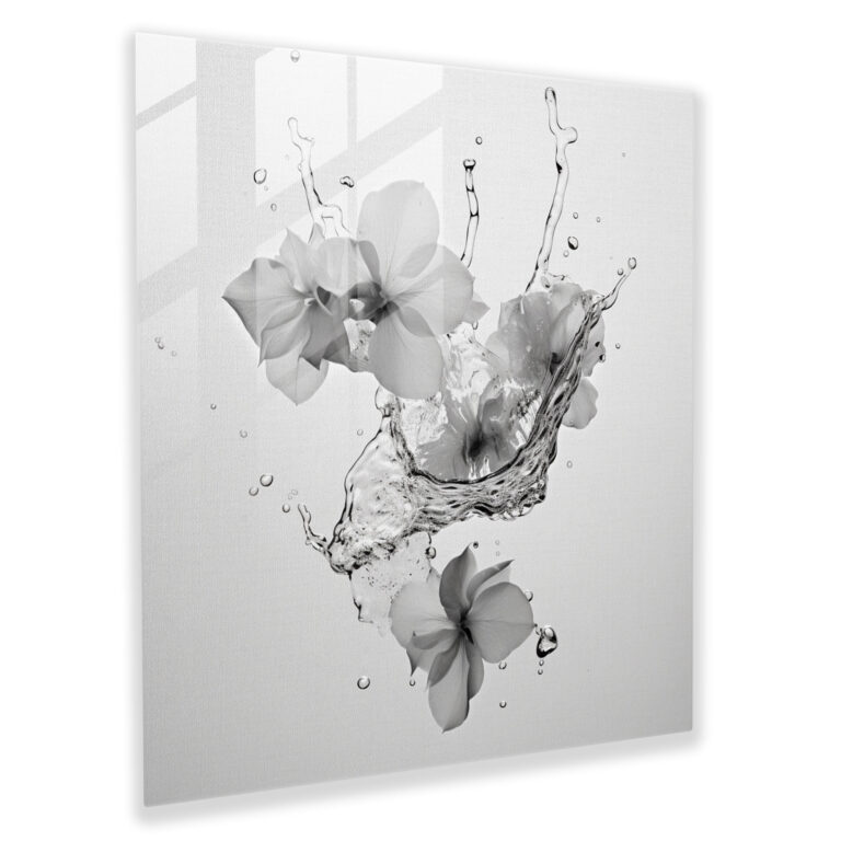 Monochrome Hydrangea Photography - Hydrangea, Glass Art, Hydrangea, Wall Decoration