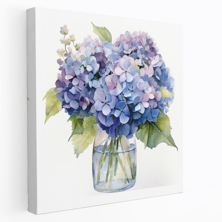 Watercolor Hydrangea Wall Art - Hydrangea, Hydrangea, Sophisticated, Canvas Print