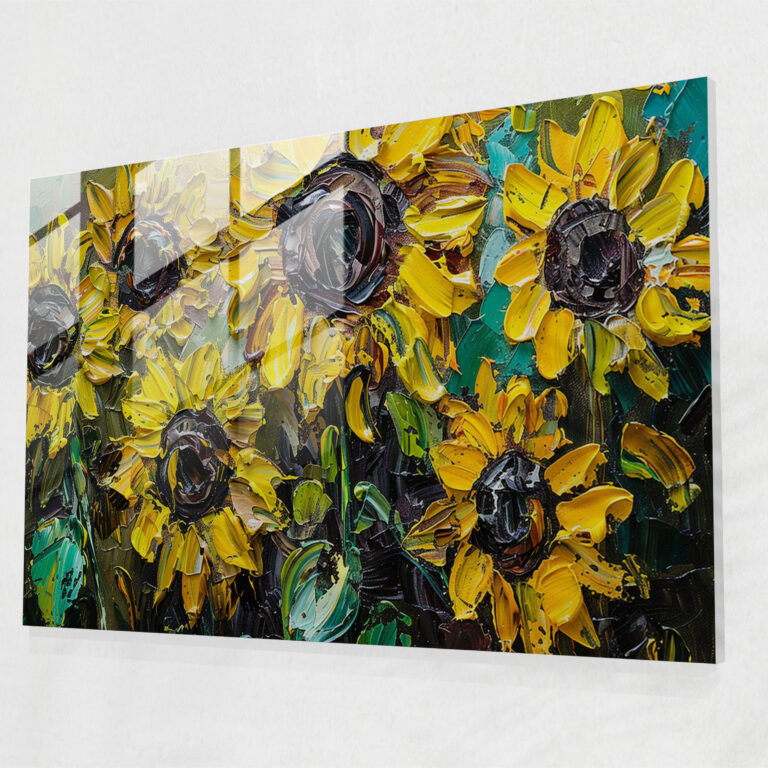 Impressionism Sunflowers Home Decoration - Impressionism, Glass Wall Art, Home Decoration, Impressionism
