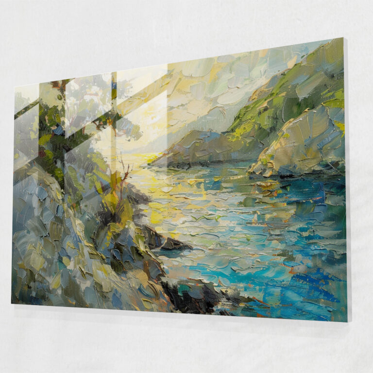 Impressionism Coastal Landscape Modern Art - Impressionism, Glass Art, Impressionism, Glass Wall Art
