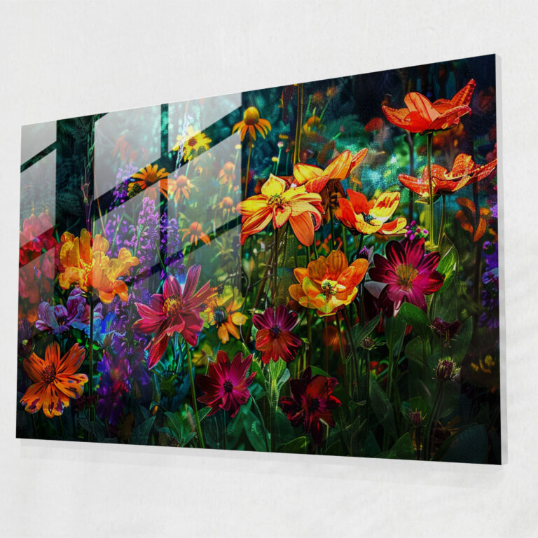 Impressionism Blooming Garden Glass Wall Art - Impressionism, Glass Art, Home Decoration, Modern Art
