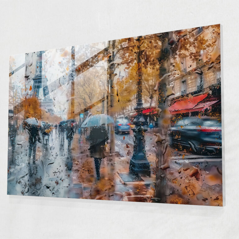 Impressionism Parisian Street Glass Wall Art - Impressionism, Street Scene, Impressionism, Home Decoration