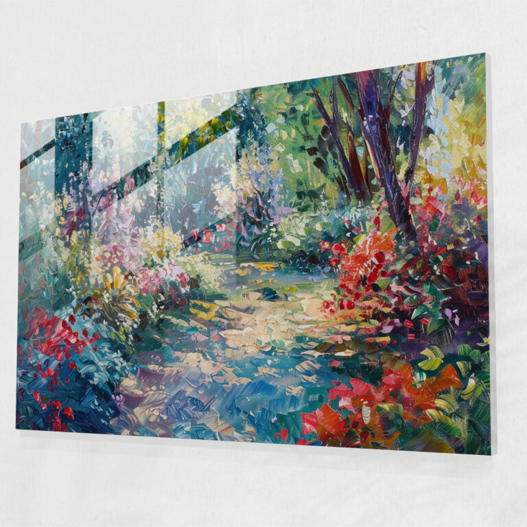 Impressionism Sun-Dappled Garden Home Decoration - Impressionism, Glass Print, Impressionism, Sun-Dappled