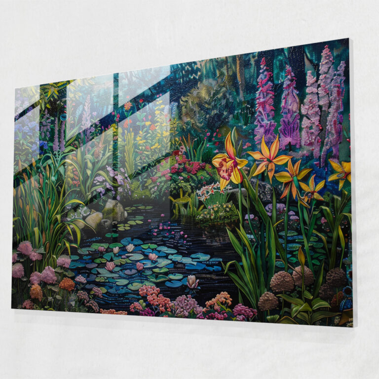 Impressionism Blooming Gardens Glass Art - Impressionism, Wall Decoration, Modern Art, Nature