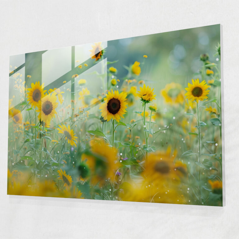 Impressionism Sunflowers Glass Print - Impressionism, Glass Print, Home Decoration, Wall Decoration