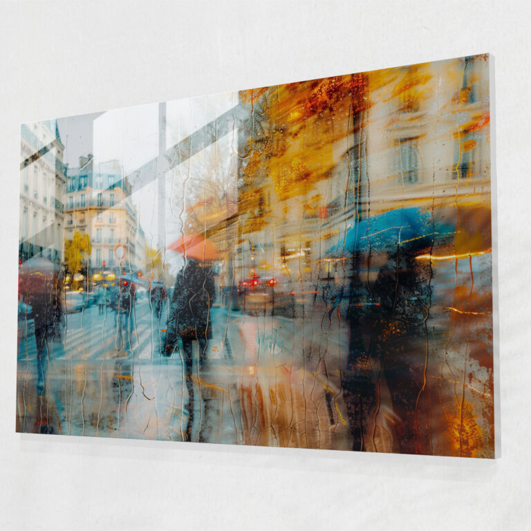 Impressionism Parisian Street Glass Wall Art - Impressionism, Home Decoration, Modern Art, Glass Art