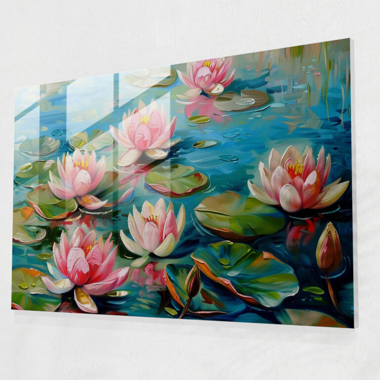 Impressionism Water Lilies Home Decoration - Impressionism, Modern Art, Home Decoration, Glass Print