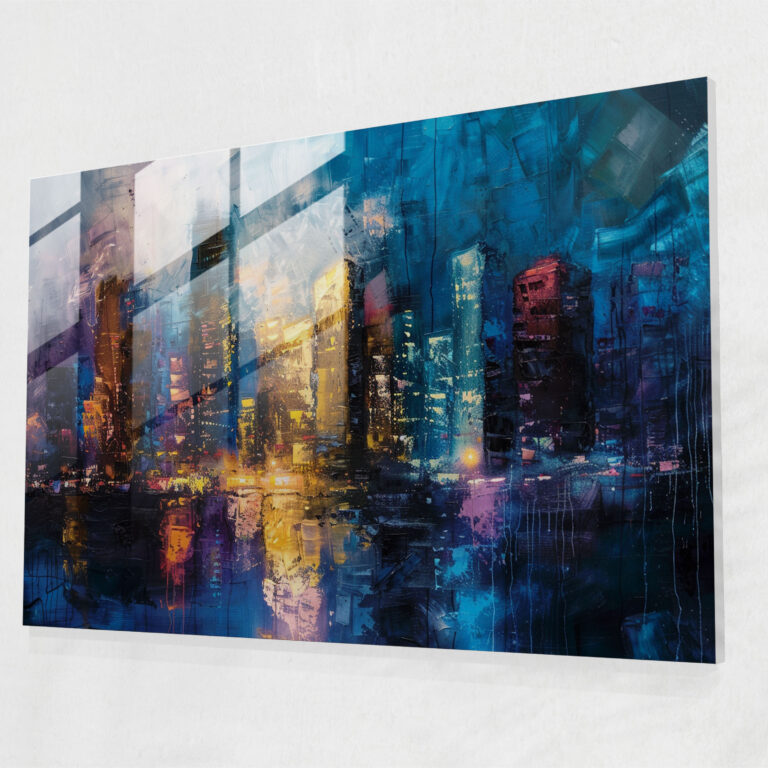 Impressionism Cityscape Glass Print - Impressionism, Home Decoration, Wall Decoration, Modern Art