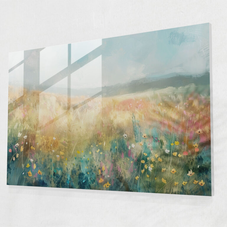 Impressionism Meadow Glass Wall Art - Impressionism, Glass Art, Wall Decoration, Glass Wall Art