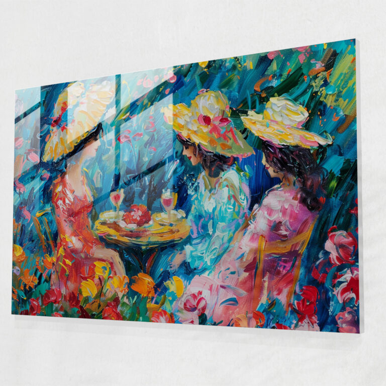 Impressionism Garden Party Home Decoration - Impressionism, Glass Print, Modern Art, Home Decoration