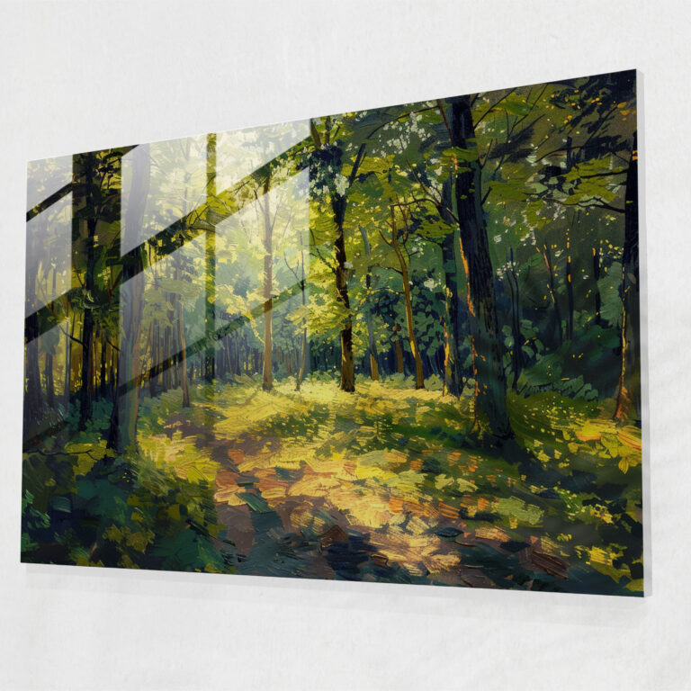 Impressionism Forest Clearing Glass Wall Decoration - Impressionism, Glass Art, Impressionism, Wall Decoration