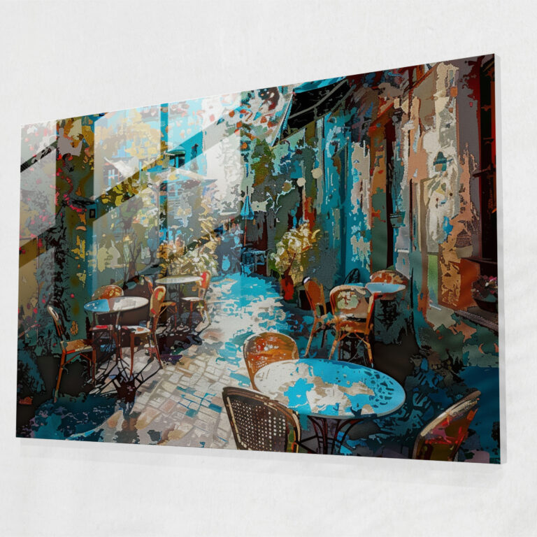 Impressionism Cafe Terrace Glass Art - Impressionism, Glass Art, Wall Decoration, Impressionism