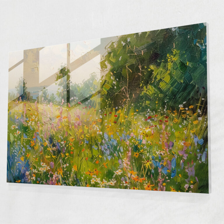 Impressionism Modern Art - Sunlit Meadow With Wildflowers - Impressionism, Meadow, Glass Print, Wildflowers