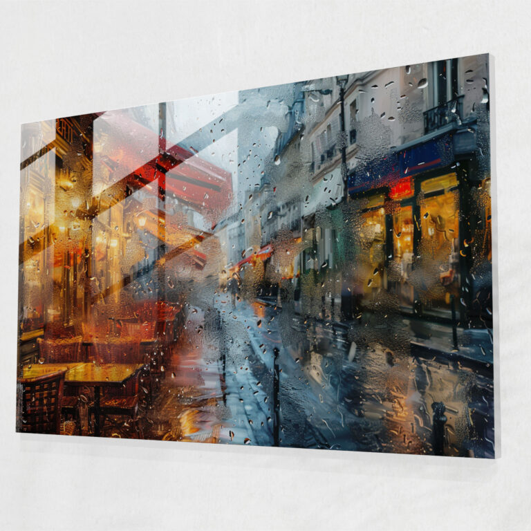 Impressionism Glass Wall Art: Parisian Cafe Scene - Impressionism, Impressionism, Home Decoration, Glass Wall Art