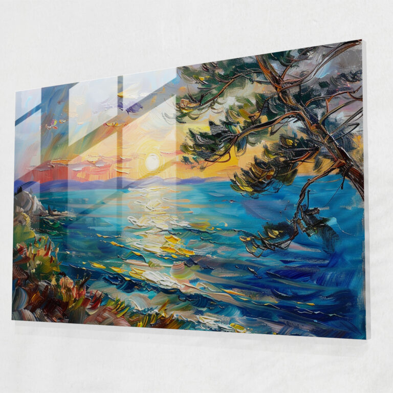 Impressionism Wall Decoration: Seaside Sunset - Impressionism, Glass Wall Art, Impressionism, Modern Art