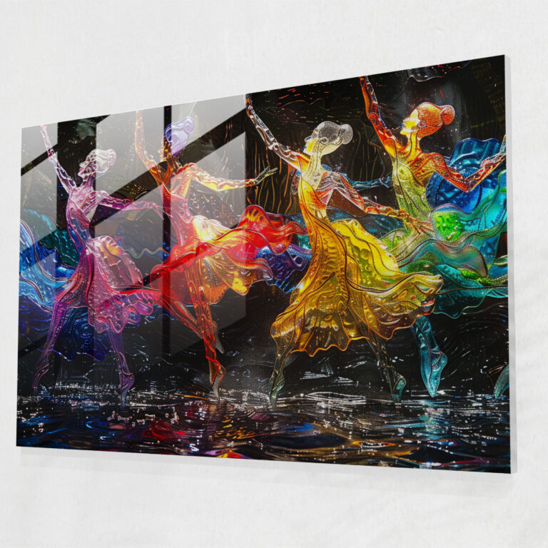 Impressionism Glass Art: Ballet Dancers - Impressionism, Home Decoration, Glass Wall Art, Impressionism