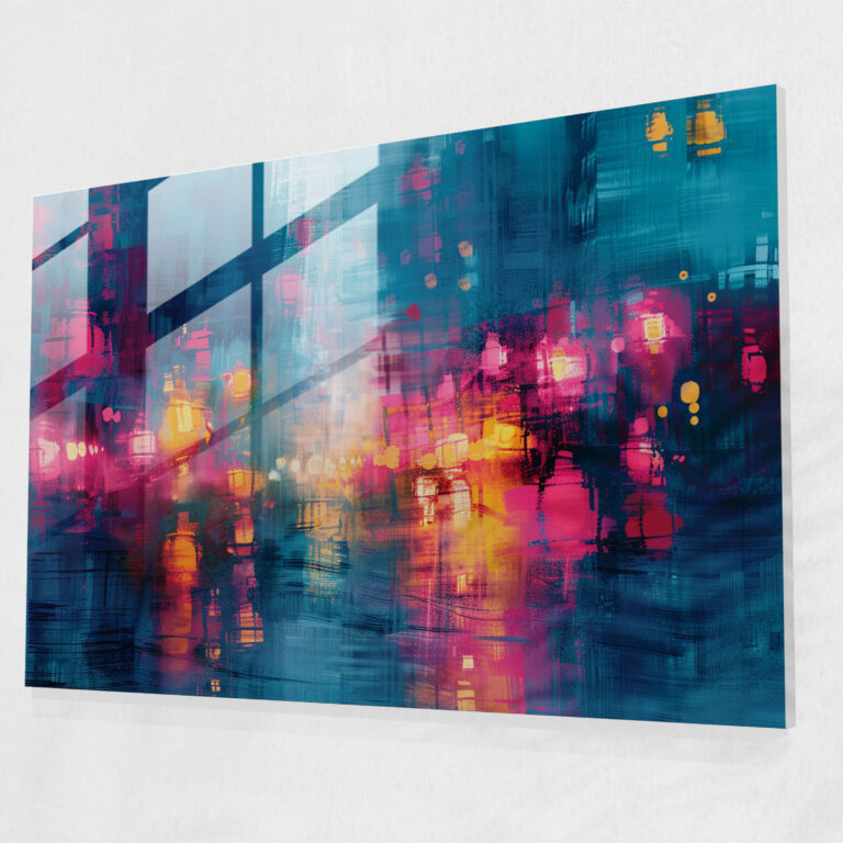 Impressionism Modern Art: Blurred Cityscape - Impressionism, Impressionism, Modern Art, Glass Wall Art
