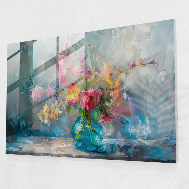 Impressionism Glass Print: Floral Still Life - Impressionism, Modern Art, Glass Art, Impressionism