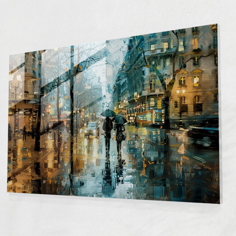 Impressionism Cityscape Modern Art Glass Print - Impressionism, Architecture, Glass Print, Modern Art