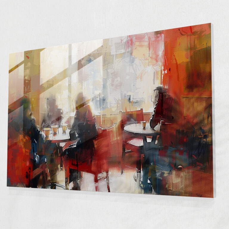 Impressionism Glass Art - Cozy Cafe Coffee - Impressionism, Impressionism, Glass Art, Cafe