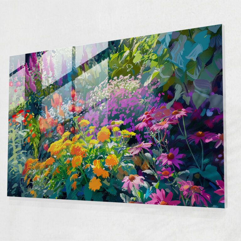 Impressionism Glass Wall Art - Vibrant Garden Flowers - Impressionism, Wall Decoration, Impressionism, Garden