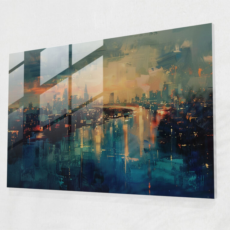 Impressionism Glass Wall Art - Cityscape At Dusk - Impressionism, Dusk, Wall Decoration, Cityscape