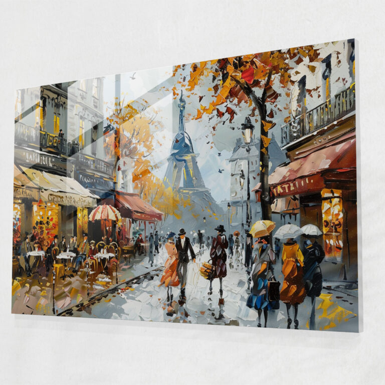 Impressionism Home Decoration: Paris Street - Impressionism, Modern Art, Wall Decoration, Glass Art