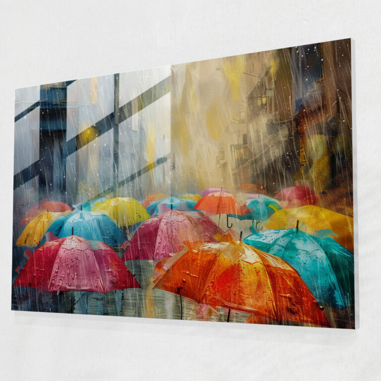 Impressionism Glass Print: Colorful Cityscape - Impressionism, Impressionism, Glass Print, Modern Art