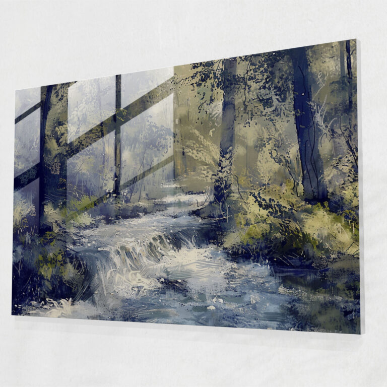 Impressionism Glass Wall Art: Forest River - Impressionism, Impressionism, Modern Art, Glass Art