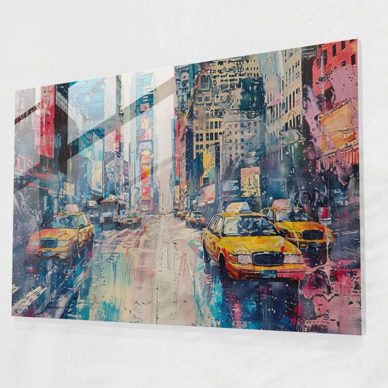 Impressionism Glass Print: Vibrant Cityscape - Impressionism, Impressionism, Glass Art, Modern Art