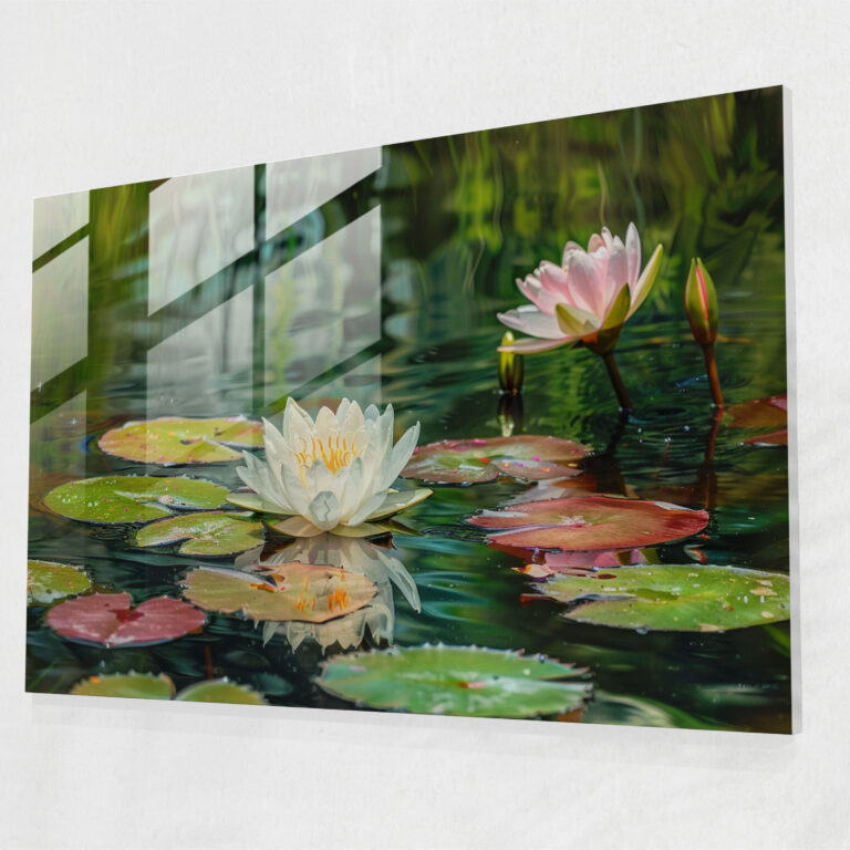 Impressionism Water Lilies Glass Wall Art - Impressionism, Home Decoration, Glass Print, Wall Decoration