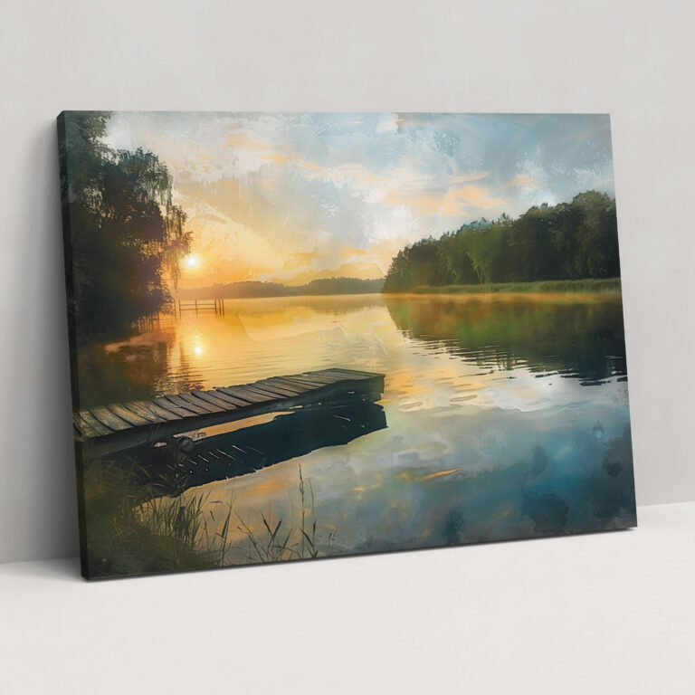 Sunrise Impressionism Wall Art - Impressionism, Canvas, Lake, Wall Decoration
