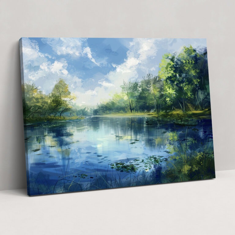 Impressionism Lake Canvas Print - Impressionism, Canvas Wall Art, Home Decoration, Wall Decoration