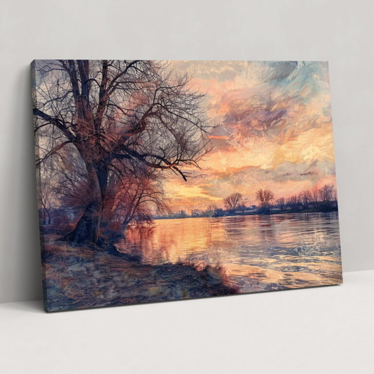 Impressionism River Bank Canvas Print - Impressionism, Canvas, Home Decoration, Wall Art