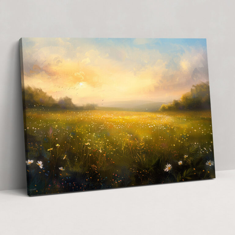 Sunrise Meadow Impressionism Wall Decoration - Impressionism, Home Decoration, Canvas Wall Art, Impressionism