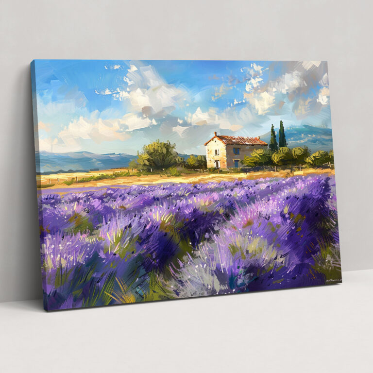 Impressionism Wall Art: Lavender Field Canvas Print - Impressionism, Wall Art, Wall Decoration, Home Decoration